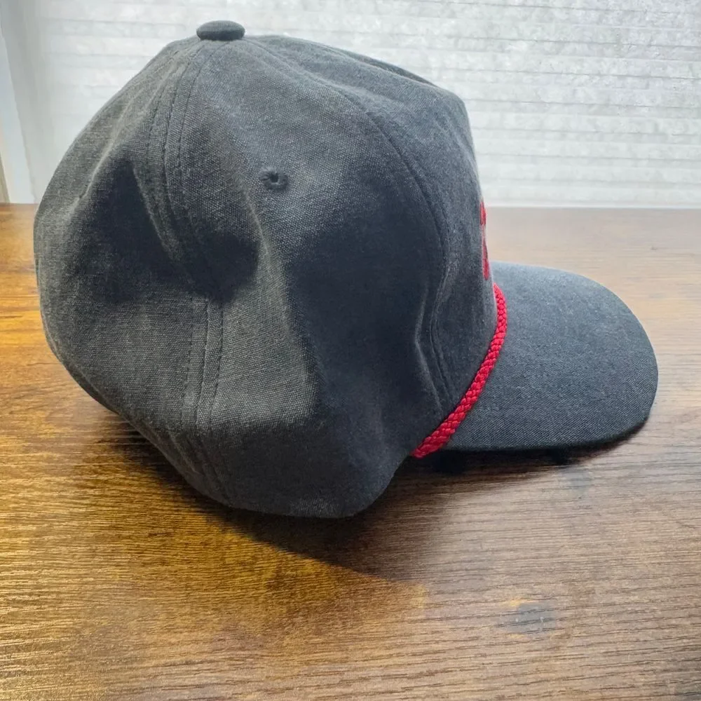 Coors Vintage‎ Black Snapback Hat with Red Embroidered Logo and Braided Rope